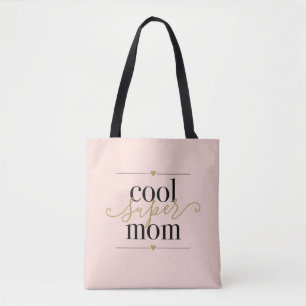 Bolso De Tela Mamá Genial Moderna Elegante Rosa Rubor