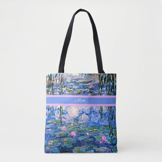 Bolso De Tela Mamá - Hermosas obras de arte de Water Lilies, (Anverso)