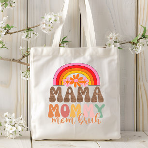 Bolso De Tela Mamá Mamá Mamá Bruh Gracioso Retro Groovy