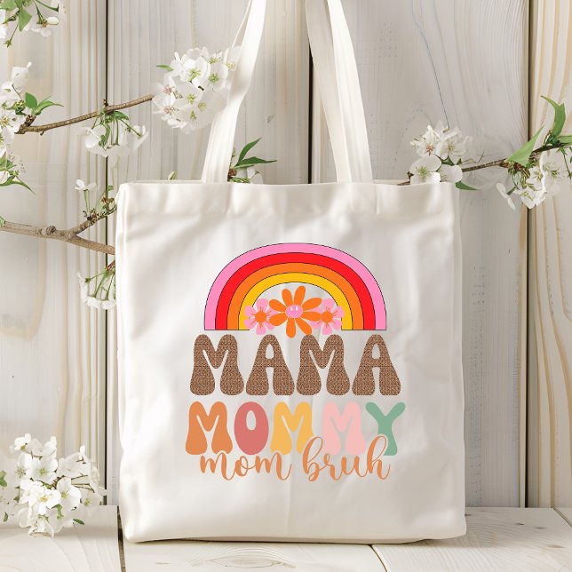Bolso De Tela Mamá Mamá Mamá Bruh Gracioso Retro Groovy (Subido por el creador)