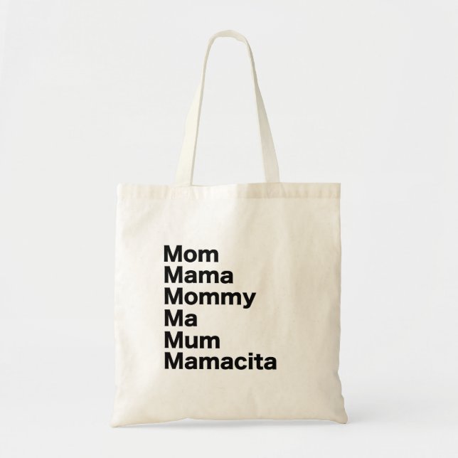 Bolso De Tela Mamá Mamá Mamacita| Cita del Día de la Madre (Frente)