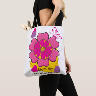 Bolso De Tela Mamá Mi Diseño de Flor para Siempre Flor