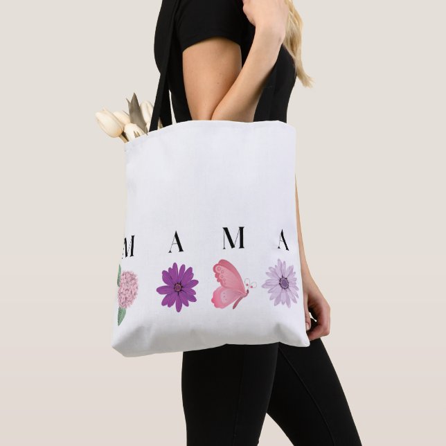 Bolso De Tela MAMA Mother’s Day Gift with Butterflies and Flower (Detalle)