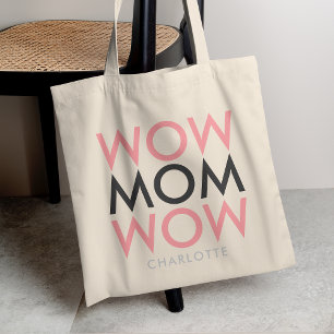 Bolso De Tela Mamá Nombre del día de la madre Super Cute rosa