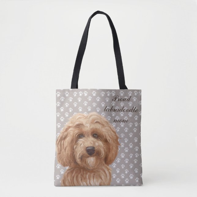 Bolso De Tela Mamá orgullosa <3 de Labradoodle (Anverso)