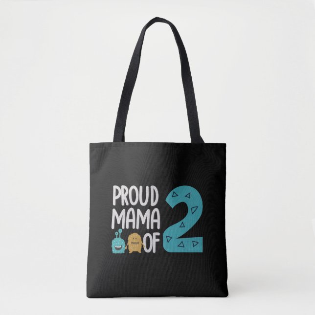 Bolso De Tela Mamá orgullosa de dos (Anverso)