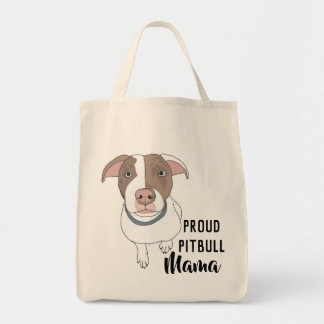 Bolso De Tela Mamá orgullosa Tote (blanco/moreno) de Pitbull