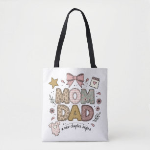 Bolso De Tela Mamá Papá Comienza Nuevo Capítulo Diseño de Bebé A