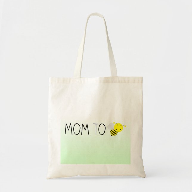 Bolso De Tela Mamá para ser, lindo abejorro verde/amarillo (Frente)