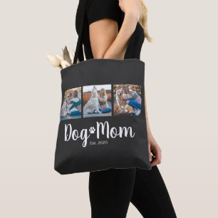 Bolso De Tela Mamá Perro Establecido Script Negro 3 Fotos