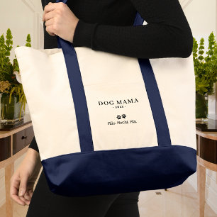Bolso De Tela Mamá Perro Minimalista Nombre de Perro Personaliza