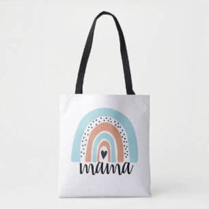Bolso De Tela Mama Rainbow Blue Peach