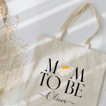 Bolso De Tela Mamá será un regalo floral de recién nacido de duc<br><div class="desc">Mamá para ser un regalo de recién nacido o invitación con flores para el bebé.</div>