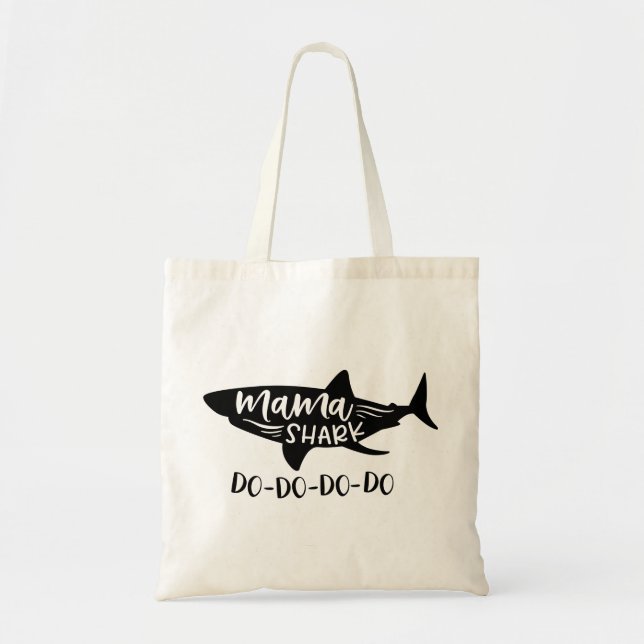 Bolso De Tela Mamá Shark Hacer-Hacer-Hacer-Hacer Mommy Shark (Frente)