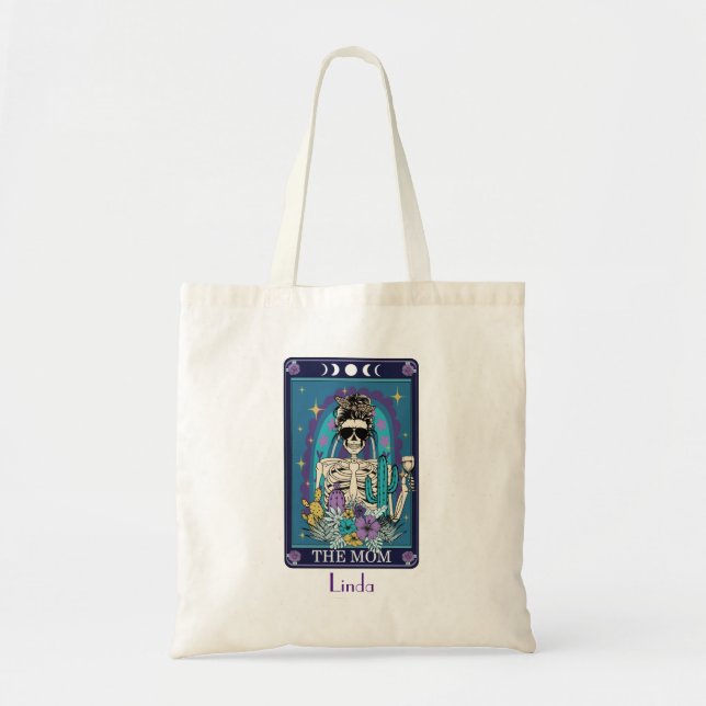 Bolso De Tela Mamá Tarot Card Funny Nombre Personalizado (Frente)