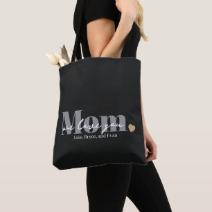 Bolso De Tela Mamá Te Amamos Escritura Negra