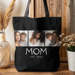 Bolso De Tela Mamá Tipografía Establecida Negra 3 Foto