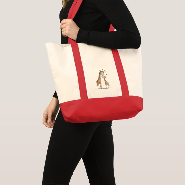 Bolso De Tela Mamá y cría de jirafa (Anverso (producto))