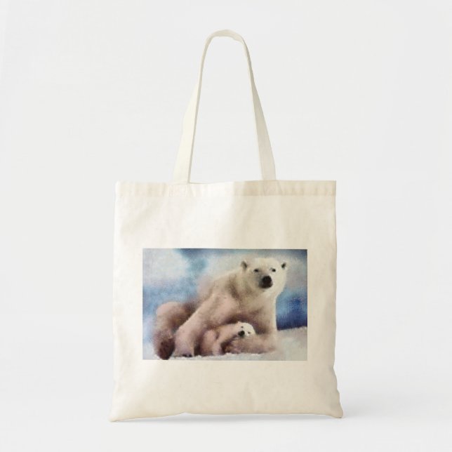 Bolso De Tela Mamá y Cub polares (Frente)