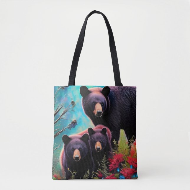 Bolso De Tela Mami Bear y Cubs (Anverso)