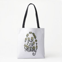 Mami Mano Dibujó Diseño Floral Tote Bag