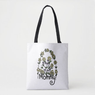 Bolso De Tela Mami Mano Dibujó Diseño Floral Tote Bag