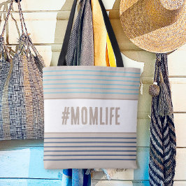 Bolso De Tela Mami turquesa azul y beige