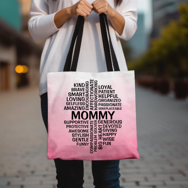 Bolso De Tela Mami Word Cloud Name Pink Ombre (Subido por el creador)