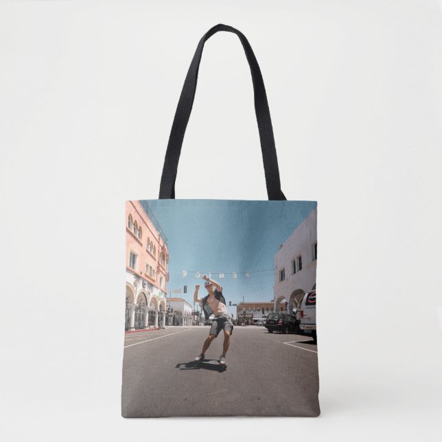 Bolso De Tela Man playing skateboard (Anverso)