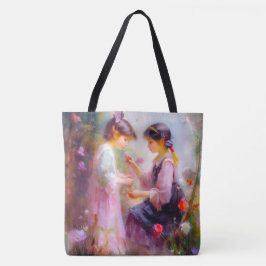 Bolso De Tela Mañana en un jardín