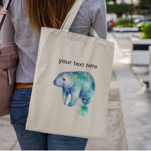 Bolso De Tela Manatee del Susurro Oceánico, personalizado