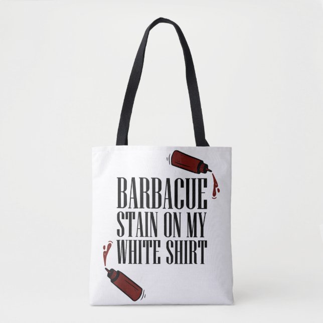 Bolso De Tela Mancha de barbacoa en mi blanco (Anverso)