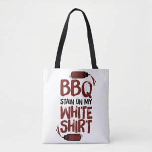 Bolso De Tela Mancha de barbacoa en mi White Premium