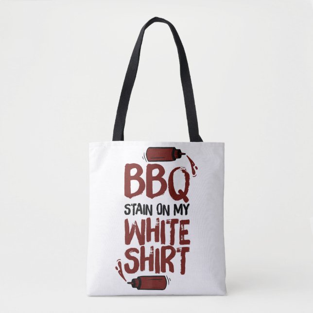Bolso De Tela Mancha de barbacoa en mi White Premium (Anverso)