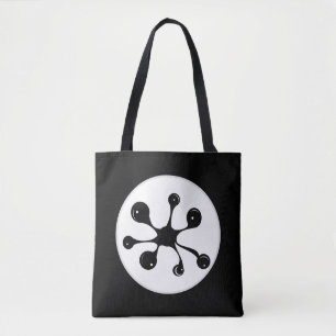 Bolso De Tela mancha de goo negro abstracto moderno