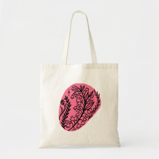 Bolso De Tela Mancha de pintura boho abstracta con flores silves