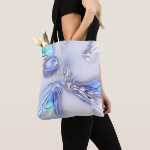 Bolso De Tela Manchas azules que son silenciosamente metalizado 