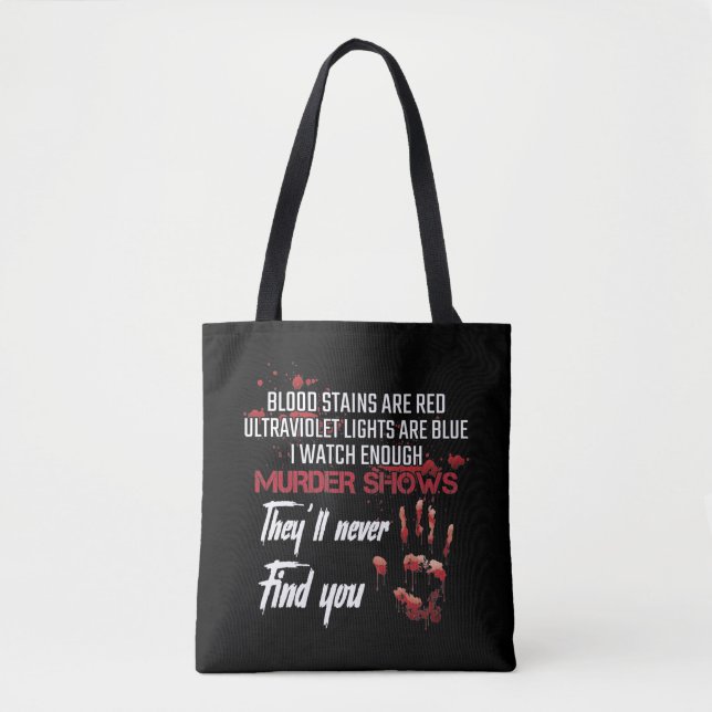 Bolso De Tela Manchas de sangre Asesino Poema Thriller Movie Lov (Anverso)