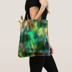 Bolso De Tela Manchas polacas y mezcla de textura, amarillo verd