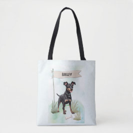 Bolso De Tela Manchester Terrier Acuarela Perro Personalizado
