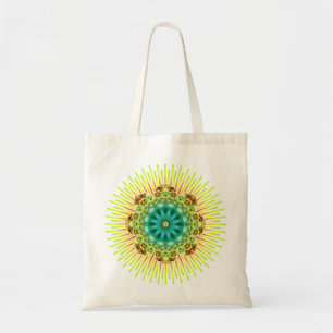 Bolso De Tela Mandala amarillo verde