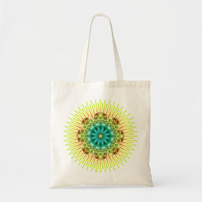 Bolso De Tela Mandala amarillo verde (Frente)