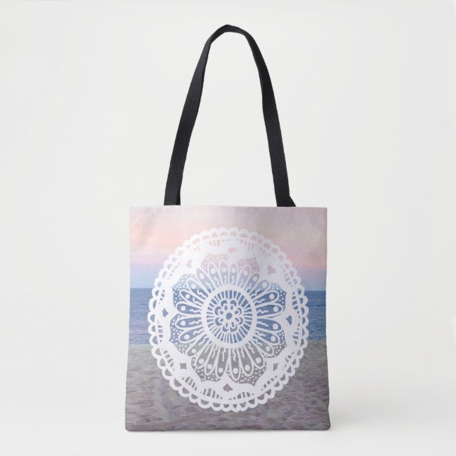 Bolso De Tela Mandala Beach Sunset (Anverso)