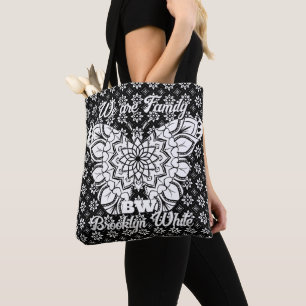 Bolso De Tela Mandala Black&White Butterfly personalizada