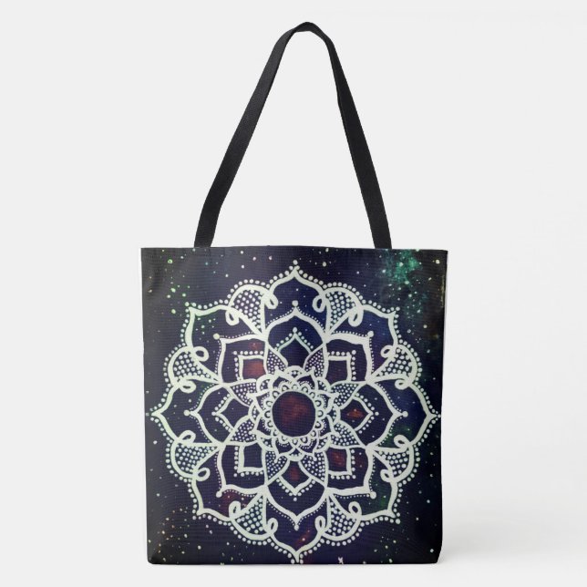 Bolso De Tela Mandala blanca (Anverso)