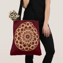 Mandala Bordeauxrojo Dorado sobre fondo Bordeauxro