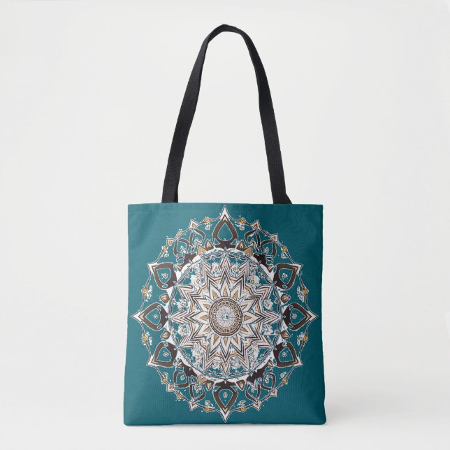 Bolso De Tela Mandala Celestial Moderna Trendy Boho Espiritual (Anverso)