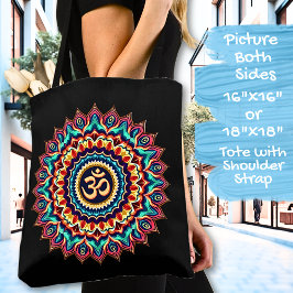 Bolso De Tela Mandala con símbolo OM en negro