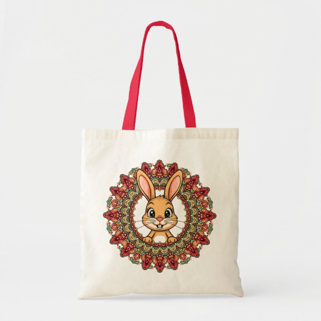 Bolso De Tela Mandalá de Conejo  (Frente)