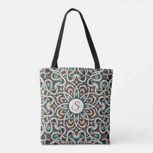 Bolso De Tela Mandala de flores infinitas